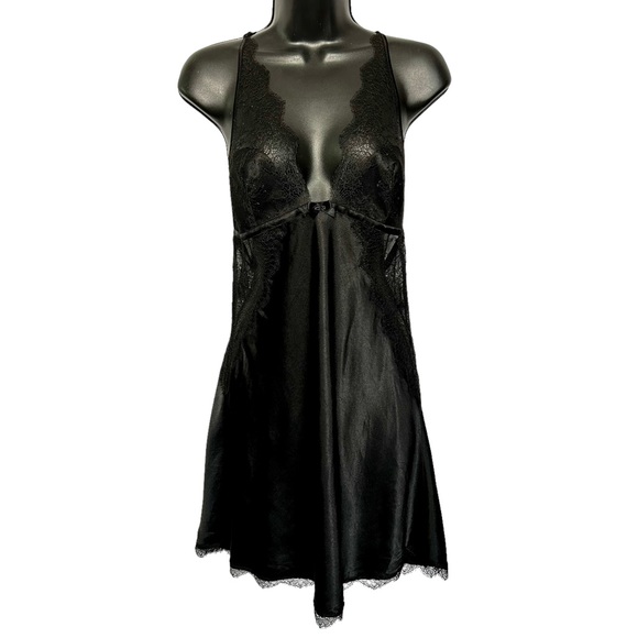Victoria's Secret Other - Victorias Secret Black Lace Nightie Size Large Slip Dress Sheer